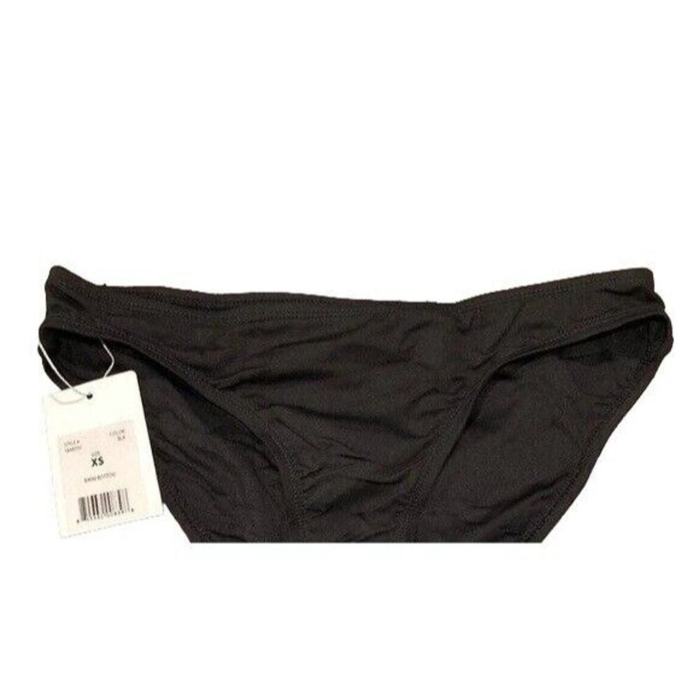 NWT Andie Swim The Bikini Bottom Medium Coverage Leg Cut Low Rise XS Black #3748 - Picture 3 of 15